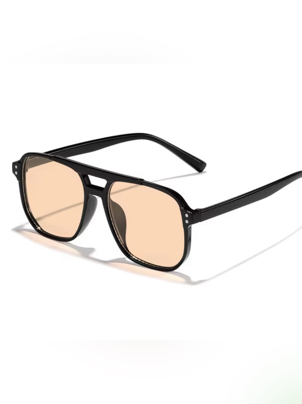 Black Frame Sunglasses with Amber Lenses - Unbranded